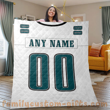 Custom Premium Quilt Blanket Philadelphia Jersey American Football Personalized Quilt Gifts for Her & Him